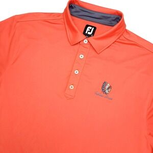 FootJoy Polo Shirt Mens XL Orange‎ Indian Creek Golf Logo Stretch Performance